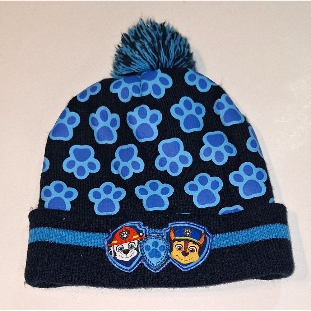 Nickelodeon Paw Patrol Toddler Beanie Hat Marshall Chase Blue Navy Pom 217-0362